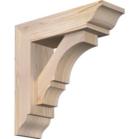 Ekena Millwork Balboa Traditional Smooth Bracket w/ Offset Brace, Douglas Fir, 5 1/2"W x 18"D x 18"H BKT0604X18X18BOA01SDF